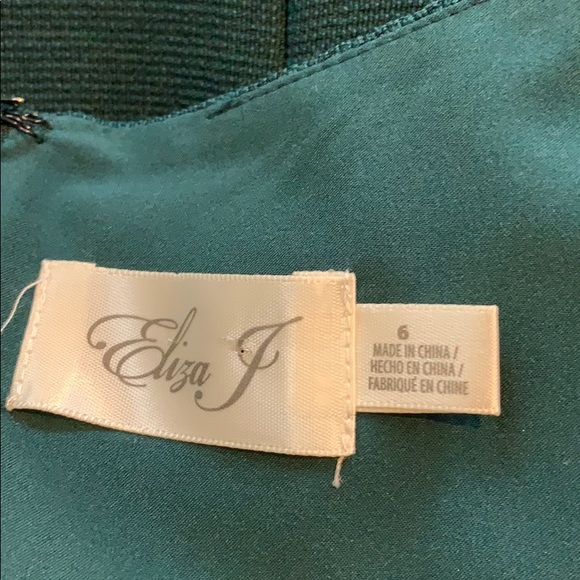 Eliza j forest Green asymmetrical ruffle dress - Picture 2 of 8